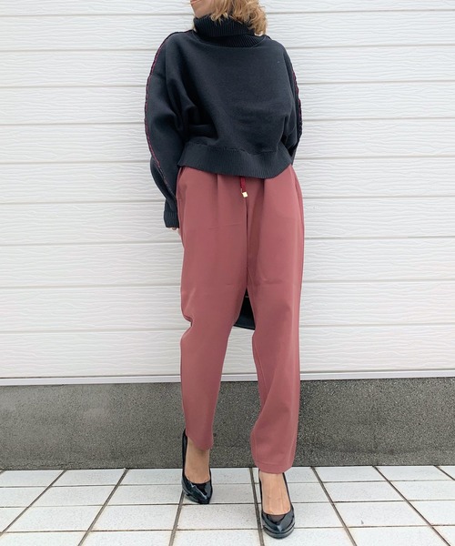 Q（キュー）の「ウォッシャブルツイルイージーパンツ（その他パンツ・レディース・ブラック/ベージュ/ピンク/ブラック系その他/ダークカーキ/アイボリー・MEDIUM）」の18枚目の写真