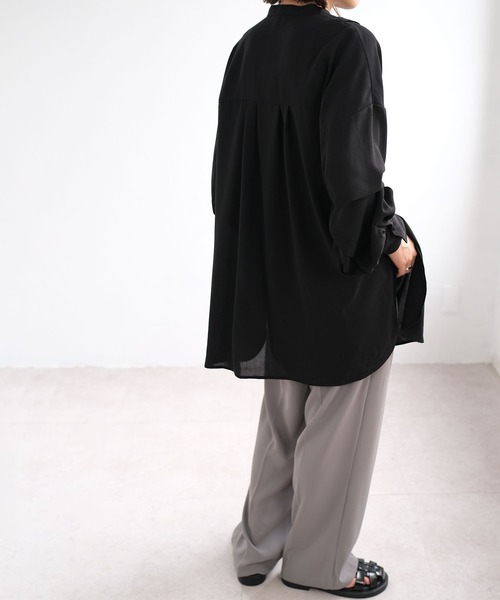 ＡＮＤＪ（アンドジェイ）の「キルティングヨークバンドカラーブザムブラウス（シャツ/ブラウス・レディース・ブラック/オフホワイト・M）」の16枚目の写真