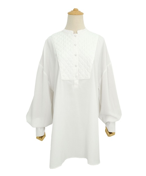 ＡＮＤＪ（アンドジェイ）の「キルティングヨークバンドカラーブザムブラウス（シャツ/ブラウス・レディース・ブラック/オフホワイト・M）」の11枚目の写真