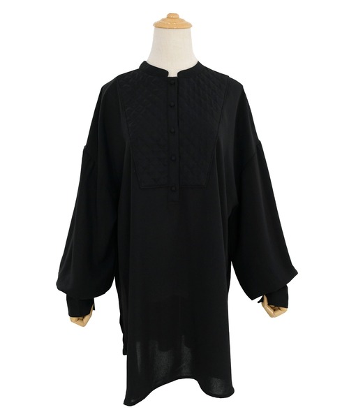 ＡＮＤＪ（アンドジェイ）の「キルティングヨークバンドカラーブザムブラウス（シャツ/ブラウス・レディース・ブラック/オフホワイト・M）」の19枚目の写真