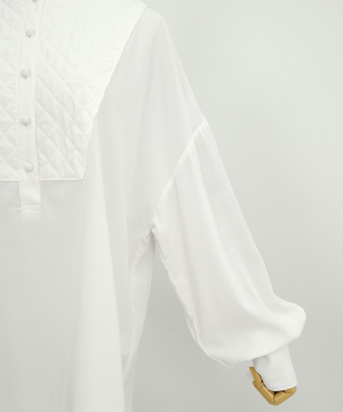 ＡＮＤＪ（アンドジェイ）の「キルティングヨークバンドカラーブザムブラウス（シャツ/ブラウス・レディース・ブラック/オフホワイト・M）」の21枚目の写真