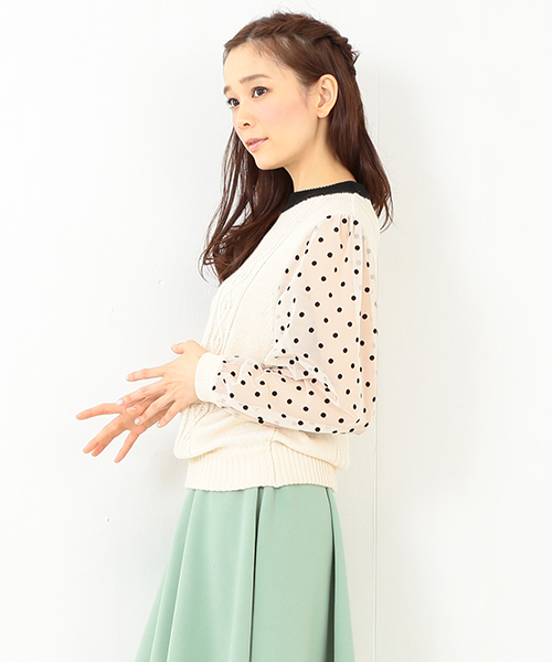 CAROLINA GLASER(カロリナ グレイサー)の「CAROLINA GLASER / ドットチュール プルオーバー(ニット/セーター・レディース・クリーム・ONE SIZE)」の18枚目の写真