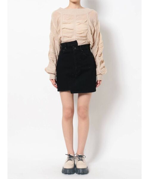 EMODA（エモダ）の「スウィッチングデニムスカート（スカート・レディース・グレー/ブラック・MEDIUM/SMALL）」の16枚目の写真