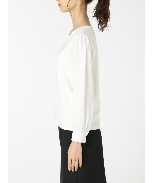 m.f.editorial(エムエフエディトリアル)の「エムエフエディトリアルレディース/m.f.editorial:Women テレコレース ドッキング長袖プルオーバー(Tシャツ/カットソー・レディース・ベージュ/ホワイト・LARGE/MEDIUM)」の8枚目の写真