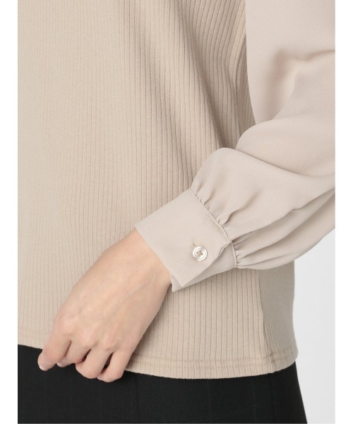 m.f.editorial(エムエフエディトリアル)の「エムエフエディトリアルレディース/m.f.editorial:Women テレコレース ドッキング長袖プルオーバー(Tシャツ/カットソー・レディース・ベージュ/ホワイト・LARGE/MEDIUM)」の20枚目の写真