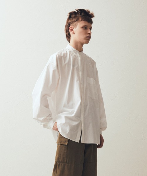 AIMNAIM（エイムネイム）の「THOMAS MASON BAND COLLAR SHIRTS（シャツ/ブラウス・メンズ・オフホワイト/サンドベージュ/その他1/ライトグレー・MEDIUM/LARGE）」の11枚目の写真