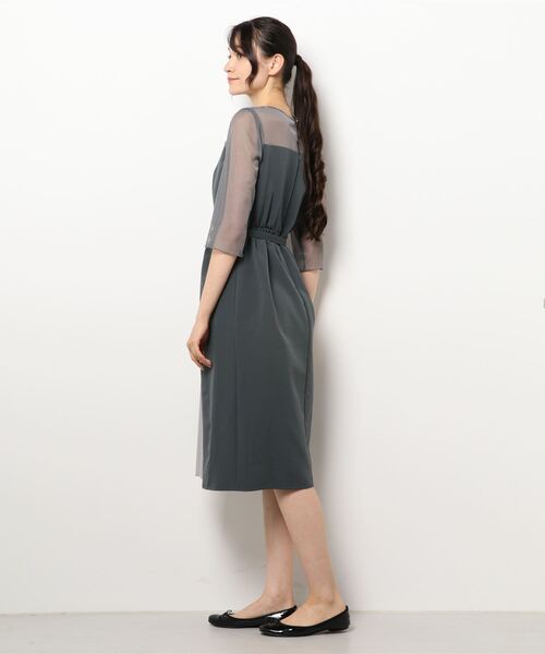 form forma（フォルムフォルマ）の「ビスチェデザインIラインワンピース（ドレス・レディース・ダークグレー/ネイビー・9号）」の4枚目の写真