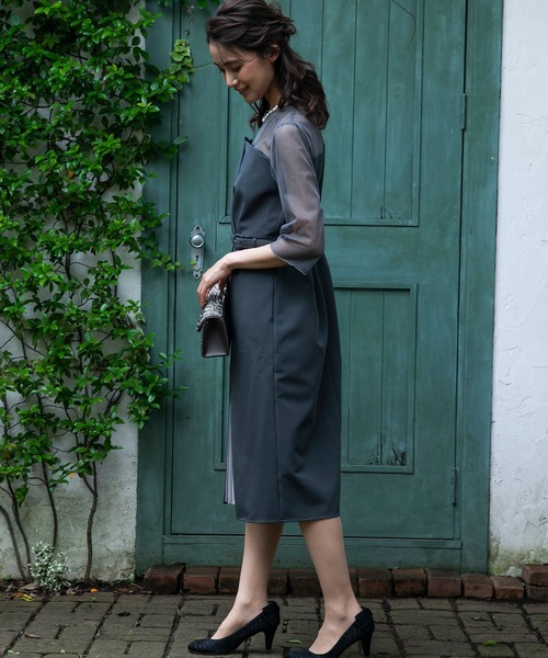 form forma（フォルムフォルマ）の「ビスチェデザインIラインワンピース（ドレス・レディース・ダークグレー/ネイビー・9号）」の11枚目の写真