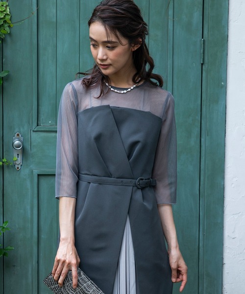 form forma（フォルムフォルマ）の「ビスチェデザインIラインワンピース（ドレス・レディース・ダークグレー/ネイビー・9号）」の14枚目の写真