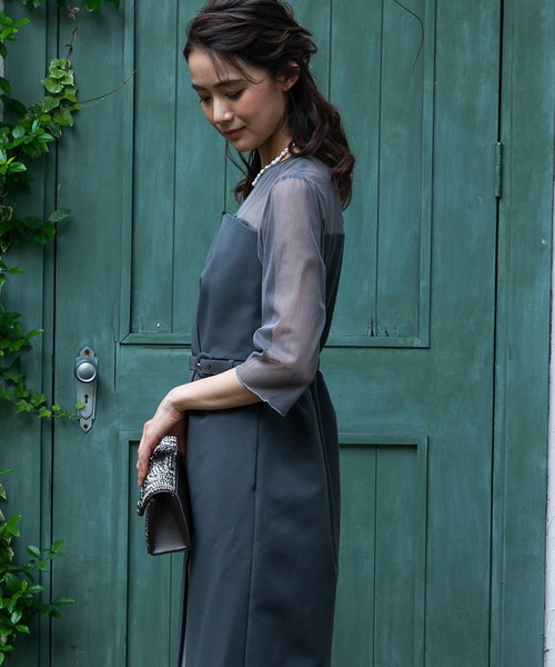 form forma（フォルムフォルマ）の「ビスチェデザインIラインワンピース（ドレス・レディース・ダークグレー/ネイビー・9号）」の15枚目の写真