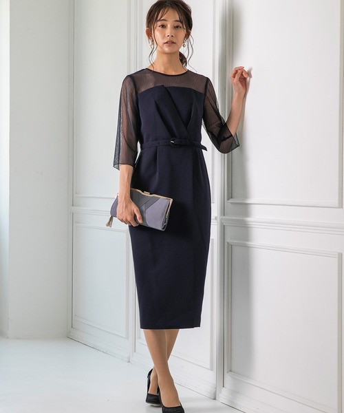 form forma（フォルムフォルマ）の「ビスチェデザインIラインワンピース（ドレス・レディース・ダークグレー/ネイビー・9号）」の20枚目の写真