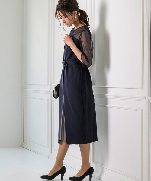 form forma（フォルムフォルマ）の「ビスチェデザインIラインワンピース（ドレス・レディース・ダークグレー/ネイビー・9号）」の21枚目の写真
