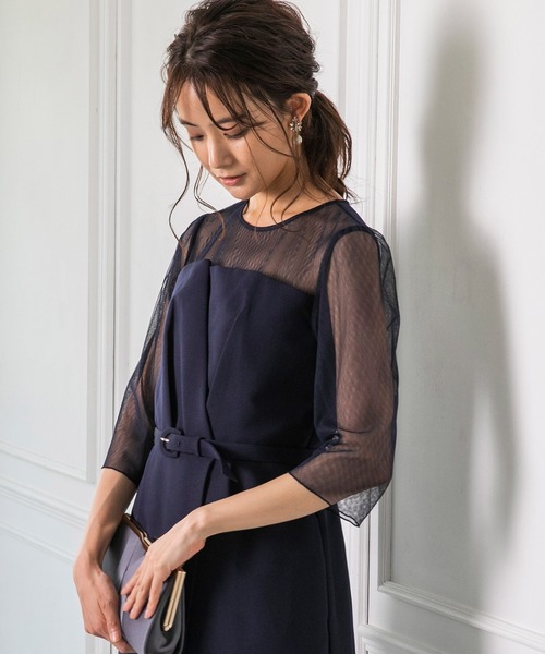 form forma（フォルムフォルマ）の「ビスチェデザインIラインワンピース（ドレス・レディース・ダークグレー/ネイビー・9号）」の5枚目の写真