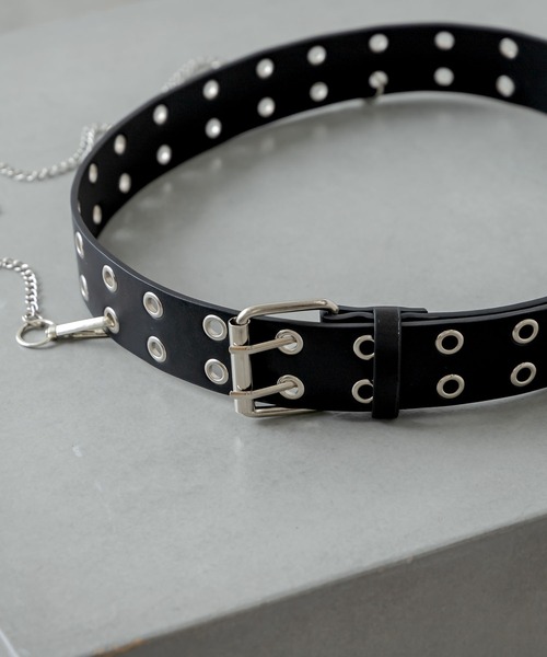 RASVOA(ラスボア)の「ダブルアイレットチェーンベルト(ベルト・レディース・ブラック・FREE)」の9枚目の写真