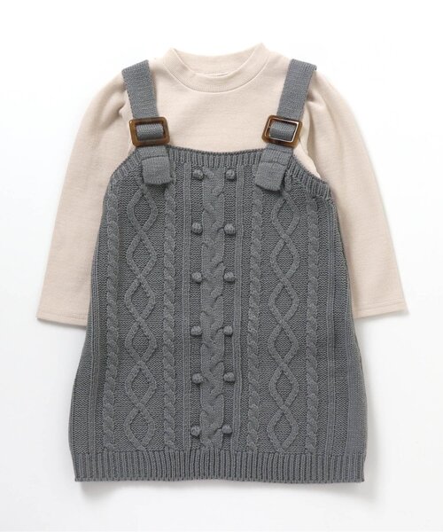 apres les cours（アプレレクール）の「WEB限定２Pセットニットワンピ（ワンピース・キッズ・アイボリー/サックスブルー/ブラウン・80/90/120/100/110/140/130）」の21枚目の写真