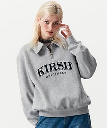 KIRSH | A'GEM/9 × .kom『KIRSH/キルシー』ARCH LOGO HALF ZIPUP/アーチロゴ ハーフジップ スウェットシャツ(スウェット)