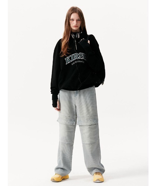 KIRSH（キルシー）の「A'GEM/9 × .kom『KIRSH/キルシー』ARCH LOGO HALF ZIPUP/アーチロゴ ハーフジップ スウェットシャツ（スウェット・レディース・ブラック/グレー・FREE）」の7枚目の写真