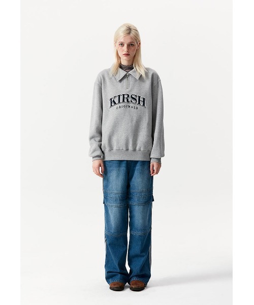 KIRSH（キルシー）の「A'GEM/9 × .kom『KIRSH/キルシー』ARCH LOGO HALF ZIPUP/アーチロゴ ハーフジップ スウェットシャツ（スウェット・レディース・ブラック/グレー・FREE）」の13枚目の写真