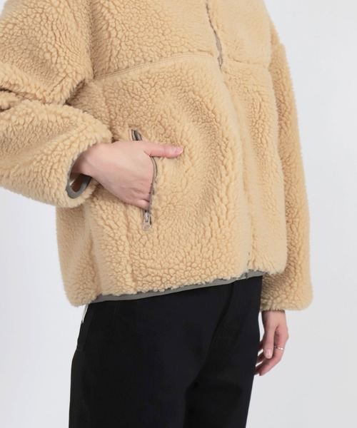 D.M.G.（ドミンゴ）の「[D.M.G / ディーエムジー]　レトロフリースボアブルゾン（ブルゾン・レディース・ブラック/ベージュ・FREE）」の7枚目の写真