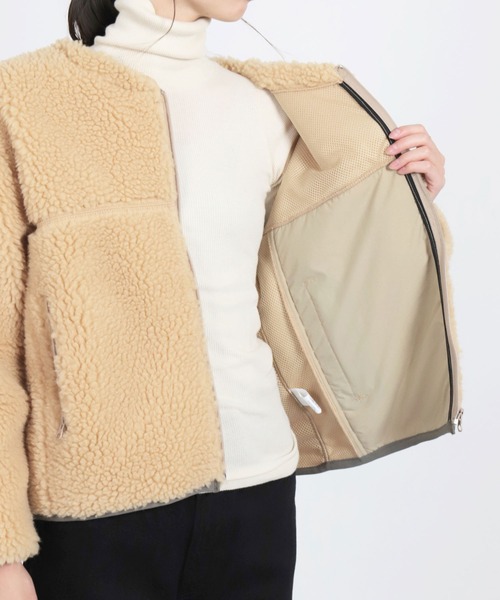 D.M.G.（ドミンゴ）の「[D.M.G / ディーエムジー]　レトロフリースボアブルゾン（ブルゾン・レディース・ブラック/ベージュ・FREE）」の8枚目の写真