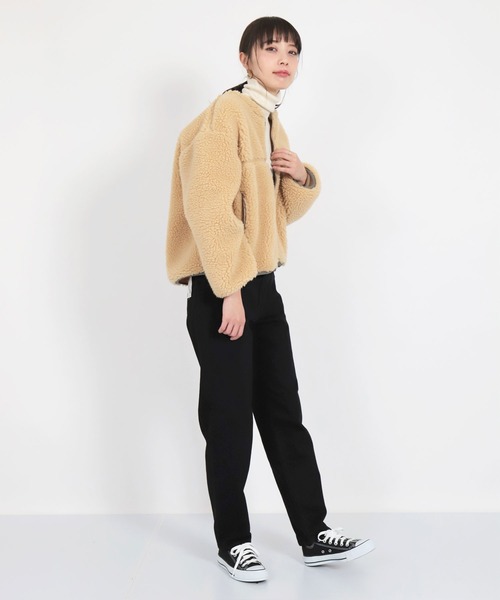 D.M.G.（ドミンゴ）の「[D.M.G / ディーエムジー]　レトロフリースボアブルゾン（ブルゾン・レディース・ブラック/ベージュ・FREE）」の11枚目の写真