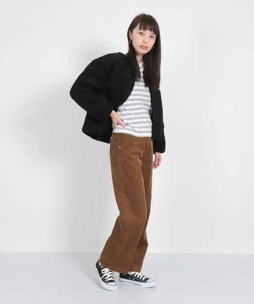 D.M.G.（ドミンゴ）の「[D.M.G / ディーエムジー]　レトロフリースボアブルゾン（ブルゾン・レディース・ブラック/ベージュ・FREE）」の18枚目の写真