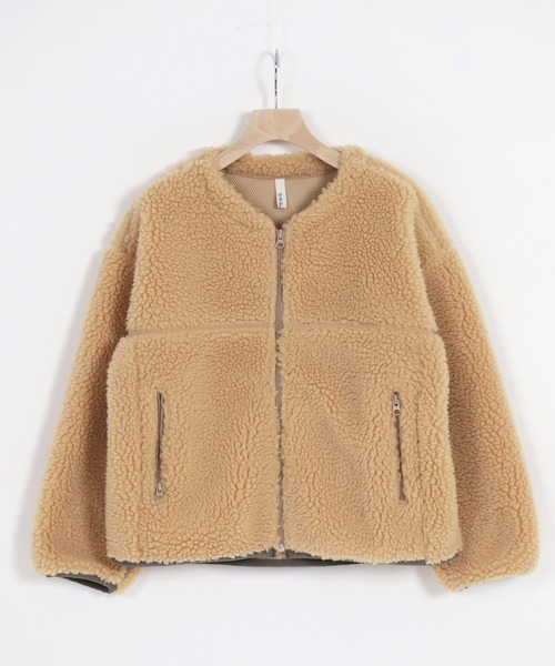 D.M.G.（ドミンゴ）の「[D.M.G / ディーエムジー]　レトロフリースボアブルゾン（ブルゾン・レディース・ブラック/ベージュ・FREE）」の22枚目の写真