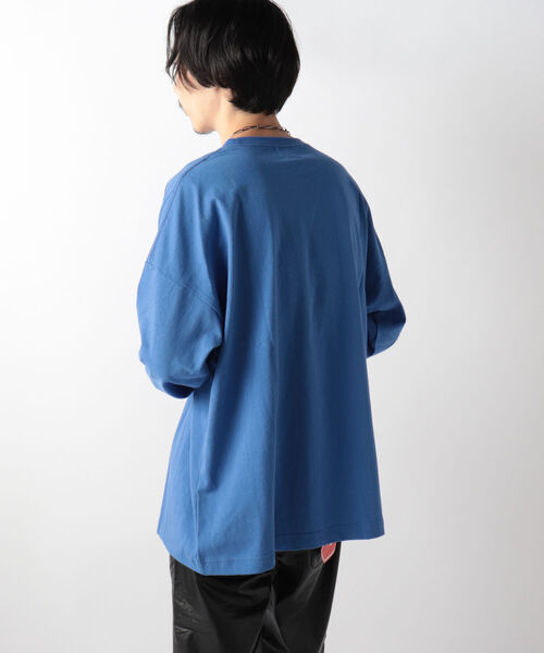 GLOSTER（グロスター）の「【GLOSTER/グロスター】オーバーサイズ ロングスリーブTシャツ ビックシルエット ドロップショルダー クルーネック 無地（Tシャツ/カットソー・メンズ・ホワイト/チャコールグレー/ブルー/ミント・MEDIUM/LARGE）」の22枚目の写真