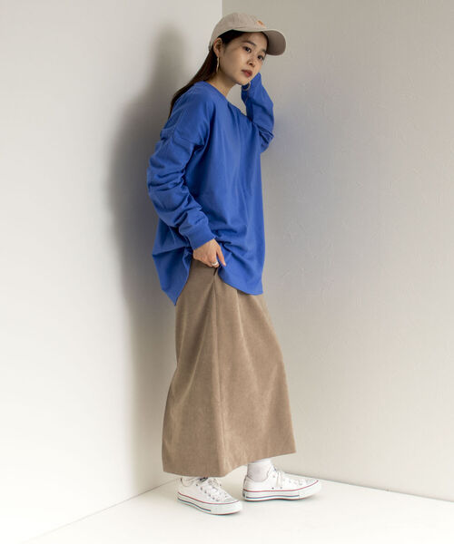 GLOSTER（グロスター）の「【GLOSTER/グロスター】オーバーサイズ ロングスリーブTシャツ ビックシルエット ドロップショルダー クルーネック 無地（Tシャツ/カットソー・メンズ・ホワイト/チャコールグレー/ブルー/ミント・MEDIUM/LARGE）」の17枚目の写真