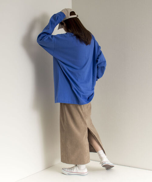 GLOSTER（グロスター）の「【GLOSTER/グロスター】オーバーサイズ ロングスリーブTシャツ ビックシルエット ドロップショルダー クルーネック 無地（Tシャツ/カットソー・メンズ・ホワイト/チャコールグレー/ブルー/ミント・MEDIUM/LARGE）」の16枚目の写真