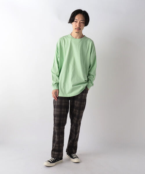GLOSTER（グロスター）の「【GLOSTER/グロスター】オーバーサイズ ロングスリーブTシャツ ビックシルエット ドロップショルダー クルーネック 無地（Tシャツ/カットソー・メンズ・ホワイト/チャコールグレー/ブルー/ミント・MEDIUM/LARGE）」の14枚目の写真