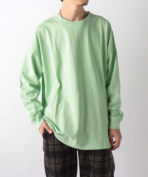 GLOSTER（グロスター）の「【GLOSTER/グロスター】オーバーサイズ ロングスリーブTシャツ ビックシルエット ドロップショルダー クルーネック 無地（Tシャツ/カットソー・メンズ・ホワイト/チャコールグレー/ブルー/ミント・MEDIUM/LARGE）」の12枚目の写真