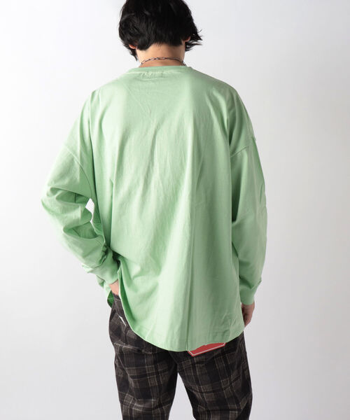 GLOSTER（グロスター）の「【GLOSTER/グロスター】オーバーサイズ ロングスリーブTシャツ ビックシルエット ドロップショルダー クルーネック 無地（Tシャツ/カットソー・メンズ・ホワイト/チャコールグレー/ブルー/ミント・MEDIUM/LARGE）」の11枚目の写真