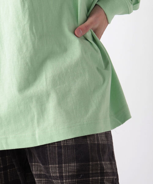 GLOSTER（グロスター）の「【GLOSTER/グロスター】オーバーサイズ ロングスリーブTシャツ ビックシルエット ドロップショルダー クルーネック 無地（Tシャツ/カットソー・メンズ・ホワイト/チャコールグレー/ブルー/ミント・MEDIUM/LARGE）」の8枚目の写真