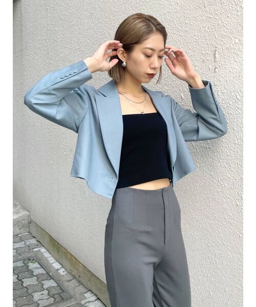 EMODA（エモダ）の「ショートカルゼジャケット（テーラードジャケット・レディース・ホワイト/ブラック/ブルー/ブラウン・FREE）」の18枚目の写真