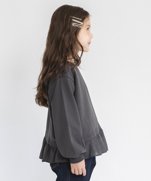 BRANSHES（ブランシェス）の「【WEB限定】裾フリルトレーナー（スウェット・キッズ・チャコールグレー/ベージュ/ラベンダー・130/110/140/150/100/120）」の5枚目の写真