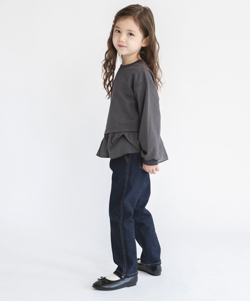 BRANSHES（ブランシェス）の「【WEB限定】裾フリルトレーナー（スウェット・キッズ・チャコールグレー/ベージュ/ラベンダー・130/110/140/150/100/120）」の9枚目の写真