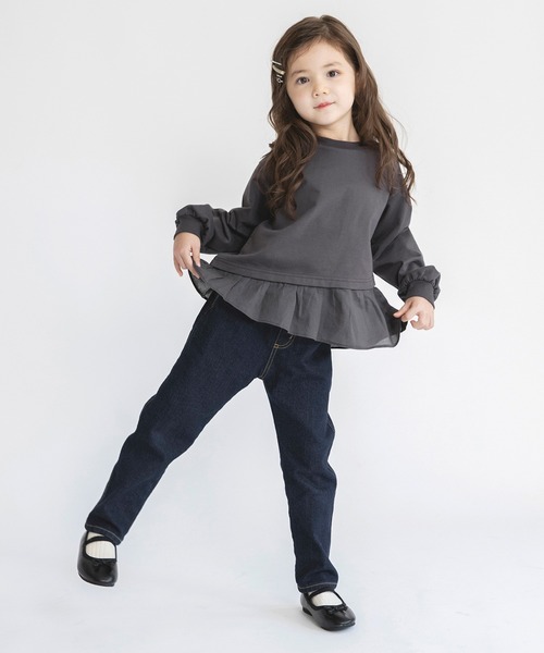 BRANSHES（ブランシェス）の「【WEB限定】裾フリルトレーナー（スウェット・キッズ・チャコールグレー/ベージュ/ラベンダー・130/110/140/150/100/120）」の8枚目の写真