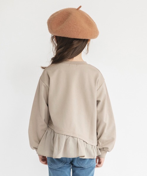 BRANSHES（ブランシェス）の「【WEB限定】裾フリルトレーナー（スウェット・キッズ・チャコールグレー/ベージュ/ラベンダー・130/110/140/150/100/120）」の15枚目の写真