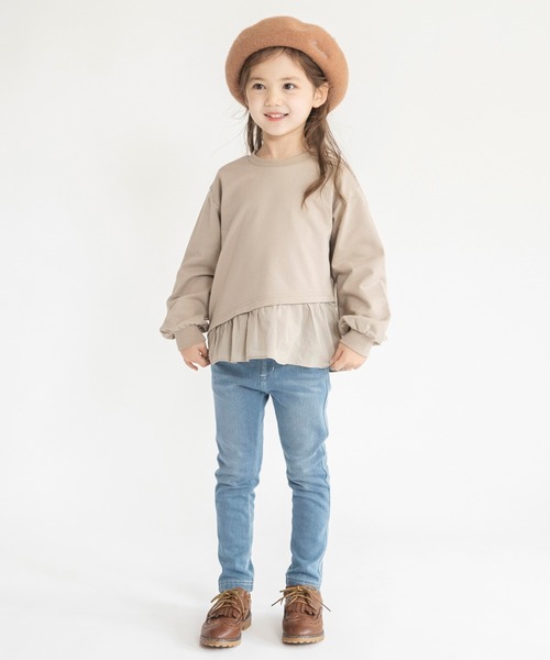 BRANSHES（ブランシェス）の「【WEB限定】裾フリルトレーナー（スウェット・キッズ・チャコールグレー/ベージュ/ラベンダー・130/110/140/150/100/120）」の16枚目の写真