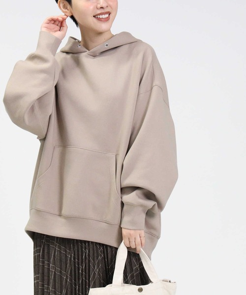 HONEYSUCKLE ROSE(ハニーサックルローズ)の「【HONEYSUCKLE ROSE】ポンチビッグパーカー(パーカー・レディース・オフホワイト/イエロー/ダークグレー/グリーン/ピンク/ベージュ・M/L)」の4枚目の写真