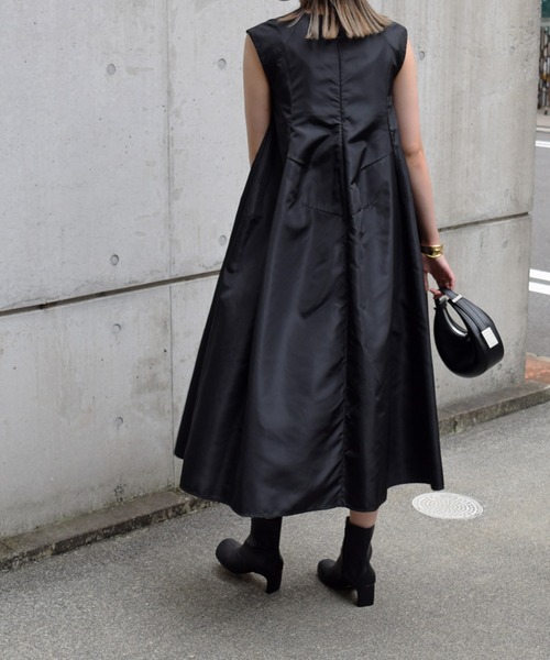 Marient（マリエント）の「サテンタックドレスOP/ワンピース/オケージョン（ドレス・レディース・ブラック・FREE）」の5枚目の写真