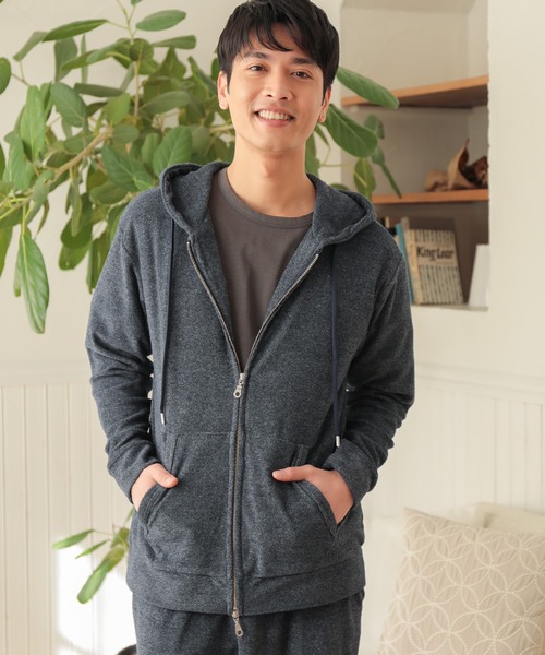 UNION STATION（ユニオンステーション）の「/セットアップ対応/杢パイルパーカー（パーカー・メンズ・ホワイト/ネイビー/その他・LL/M/L）」の2枚目の写真