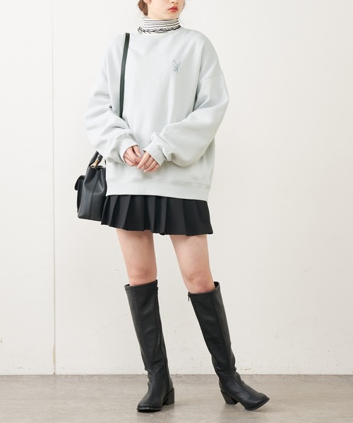 OLIVE des OLIVE(オリーブデオリーブ)の「カジュアル可愛く仕上げる。フラワーズ裏起毛プルオーバー/裏起毛スウェット(スウェット・レディース・ベージュ/ネイビー/グリーン/アイボリー/ピンク/ライトグレー・FREE)」の11枚目の写真