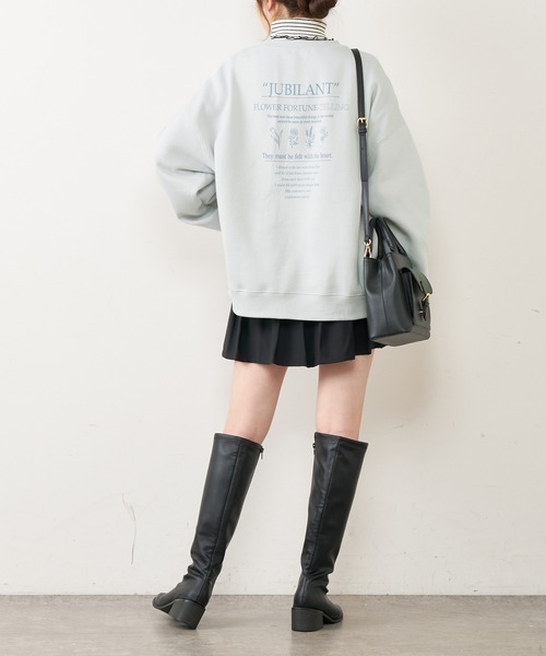 OLIVE des OLIVE(オリーブデオリーブ)の「カジュアル可愛く仕上げる。フラワーズ裏起毛プルオーバー/裏起毛スウェット(スウェット・レディース・ベージュ/ネイビー/グリーン/アイボリー/ピンク/ライトグレー・FREE)」の13枚目の写真