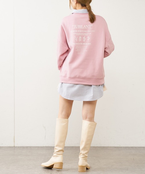 OLIVE des OLIVE(オリーブデオリーブ)の「カジュアル可愛く仕上げる。フラワーズ裏起毛プルオーバー/裏起毛スウェット(スウェット・レディース・ベージュ/ネイビー/グリーン/アイボリー/ピンク/ライトグレー・FREE)」の19枚目の写真