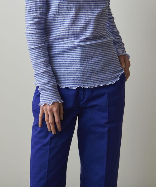 Steven Alan(スティーブンアラン)の「<Steven Alan>CRAPE BORDER PULLOVER/カットソー(Tシャツ/カットソー・レディース・ライトブルー/ブラウン・FREE)」の17枚目の写真