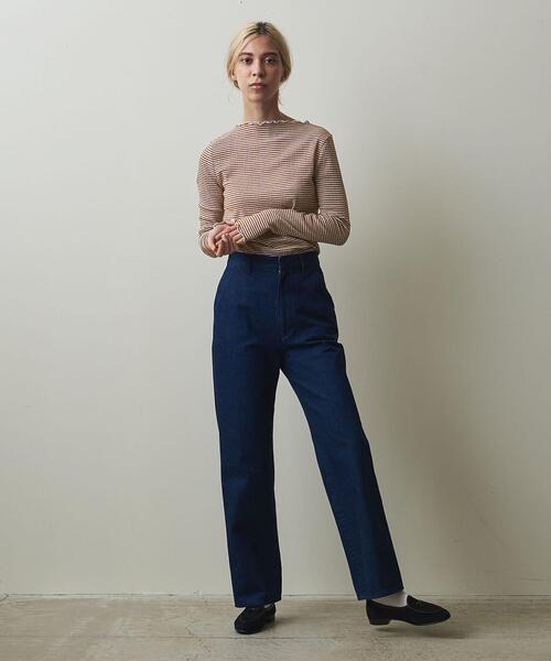 Steven Alan(スティーブンアラン)の「<Steven Alan>CRAPE BORDER PULLOVER/カットソー(Tシャツ/カットソー・レディース・ライトブルー/ブラウン・FREE)」の14枚目の写真