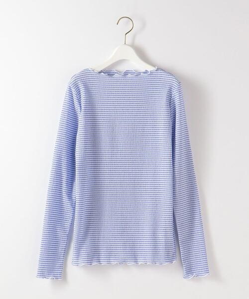 Steven Alan(スティーブンアラン)の「<Steven Alan>CRAPE BORDER PULLOVER/カットソー(Tシャツ/カットソー・レディース・ライトブルー/ブラウン・FREE)」の18枚目の写真
