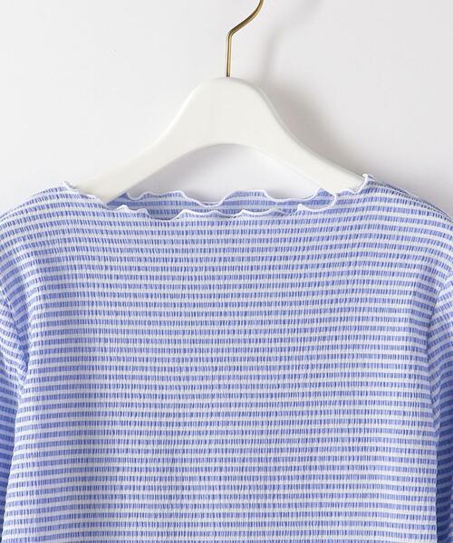 Steven Alan(スティーブンアラン)の「<Steven Alan>CRAPE BORDER PULLOVER/カットソー(Tシャツ/カットソー・レディース・ライトブルー/ブラウン・FREE)」の12枚目の写真